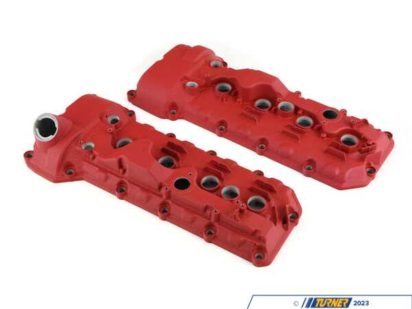NRW Design S65 Aluminum Valve Cover - Wrinkle Red S65VCWBRD