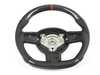 ECS MINI R53 Flat Bottom Carbon Fiber Steering Wheel (Carbon/Perforated Leather/Red Stitching)  RED Center Stripe - Gen 1 Three Spoke BM152-R5302-CPRR View 1