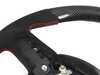 ECS MINI R53 Flat Bottom Carbon Fiber Steering Wheel (Carbon/Alcantara/Red Stitching) RED Center Stripe Three Spoke BM152-R5302-CARR View 2