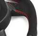 ECS MINI R53 Flat Bottom Carbon Fiber Steering Wheel (Carbon/Alcantara/Red Stitching) RED Center Stripe Three Spoke BM152-R5302-CARR View 4