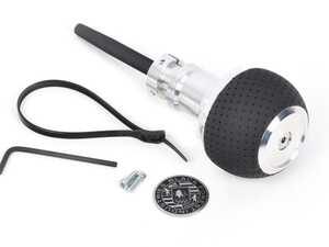BFI GS2 Automatic Shift Knob - Silver w/ Black Perforated Air Leather - E82/88 E9X E85/89 Z4 (Automatic Trans)