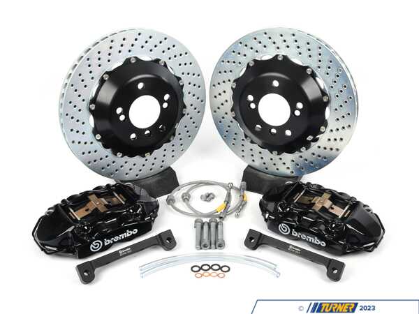 Brembo 01-06 M3 (E46), Rear, Drilled, Black, 4 Piston, 345x28 2-Piece 2P1.8002A1