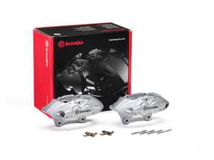 Brembo 4-Piston Brake Caliper Set - Front - Silver