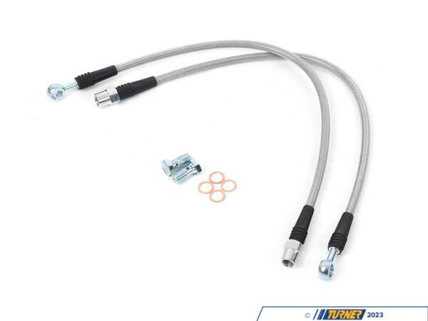 JH Motorsports  Front Stainless Brake Line Kit, Porsche Cayenne (Brembo 6-piston) 001-CLR-PAIR
