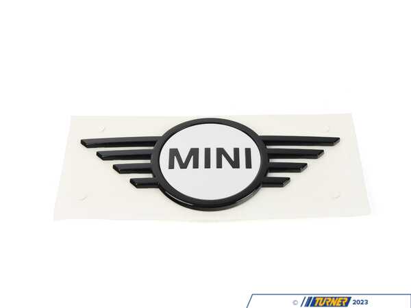 Genuine MINI Trunk Emblem Black "Nanok White" - Newer Design F60 51145A5EA75