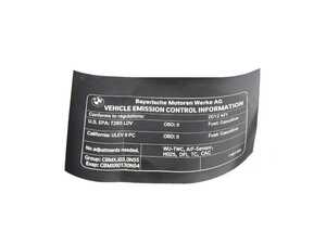 Genuine BMW Label "exhaust Emission" - 71227627532