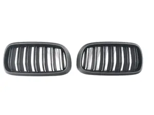 Autotecknic Stealth Black Dual-Slat Front Grille Set - F15 X5 / F85 X5M / F16 X6 / F86 X6M