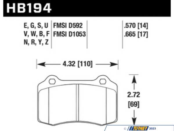 Hawk Front DTC-50 Race Brake Pad Set HB194V.570