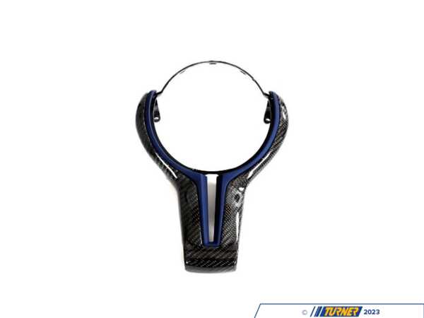 Suvneer F-Series Carbon Fiber Steering Wheel Trim - Blue F8XCFSWTRIM-BLUE