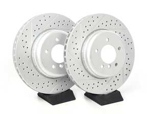 BMW E6X Front Cross Drilled & Slotted Brake Rotors - Pair (348X30)