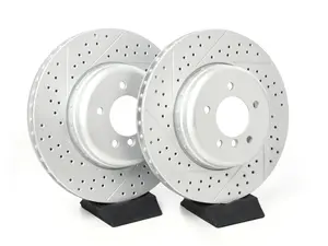 BMW E6X Front Cross Drilled & Slotted Brake Rotors - Pair (348X30)