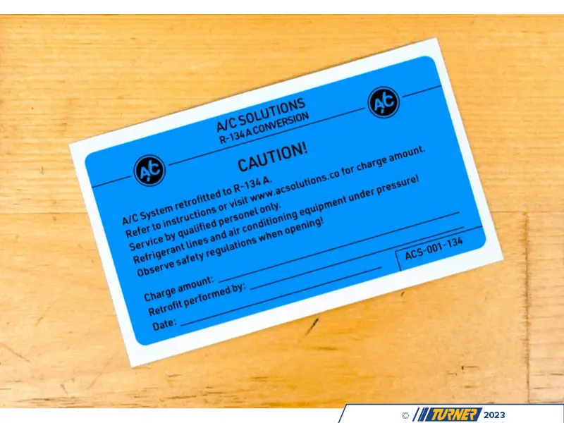 ACS-RETROFIT-LAB - A/C Solutions R134a Retrofit Label | Turner