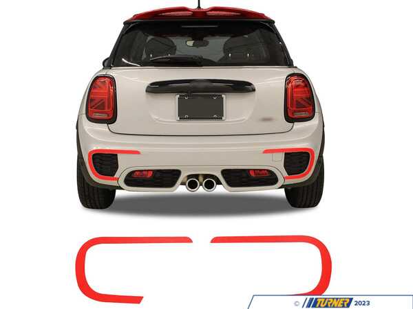 Bremmen Parts John Cooper Work Bumper Highlighted Sticker Kit Rear - Gloss Red 51142468932R