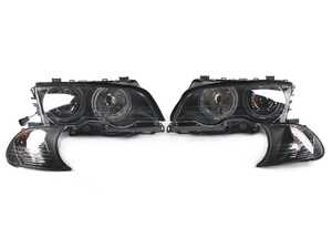 ANZO Projector Headlights W/ Halo - Black Housings - E46 Pre-LCI Coupe/Convertible