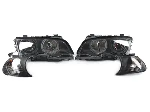 ANZO Projector Headlights W/ Halo - Black Housings - E46 Pre-LCI Coupe/Convertible