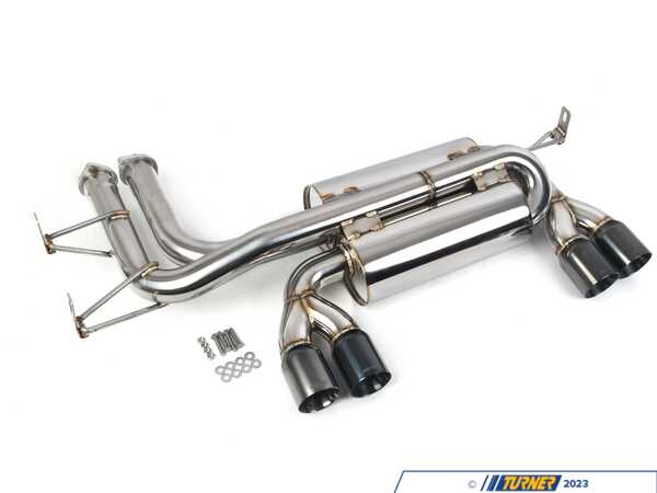 Megan Racing Megan Supremo Axle Back Exhaust - Black Chrome Tips - E46 M3 MRABEBE46M30EBC
