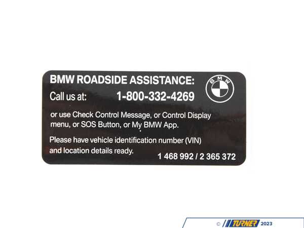 Genuine BMW BMW ROADSIDE ASSISTANCE TRUN 01002365372