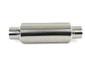 Stainless Steel Bottle-Style Resonator - 3in Inlet/Outlet X 18in Long W/ 5in OD Resonator Body
