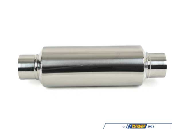Vibrant Performance Stainless Steel Bottle-Style Resonator - 3in Inlet/Outlet X 18in Long W/ 5in OD Resonator Body 17950