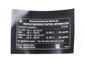 LABEL "EXHAUST EMISSION"