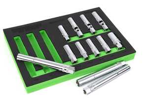 12 Piece Magnetic Spark Plug Socket Set - 3/8 Inch Drive