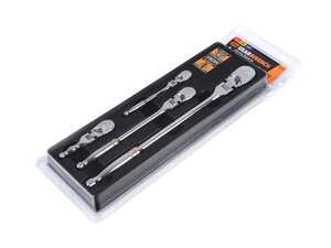 4 Piece Set 90 Tooth Full Polish Ratchet Set With Flex head