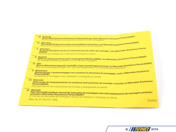 Genuine BMW Genuine BMW Stick-on Label 01290017969 01290017969
