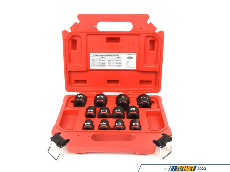 Milwaukee 49667010 - Shockwave 1/2 Drive 12pce SAE Standard 6 Point Impact Socket Set