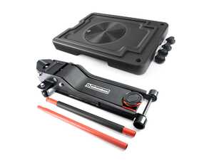 Schwaben Long Low Profile Floor Jack With 20L Low Profile Rolling Drain Pan