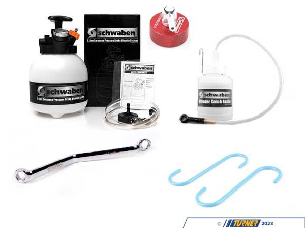 Enthusiast Bundles European Pressure Brake Bleeder & Catch Bottle With Caliper Hook Set, Billet Aluminum Cap, And Bleeder Wrench 007237SCH01A2KT
