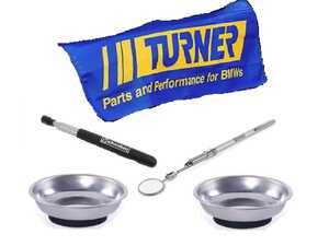 Turner Magnetic Fender Cover & LED Telescoping Mirror With Telescoping Magnet & 2 Magnetic Parts Trays