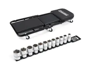 2-in-1 Creeper Seat With 1/2" Drive Metric Socket Set