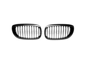Gloss Black Front Grilles - E46 Coupe 2004-2006 (Post-Facelift)