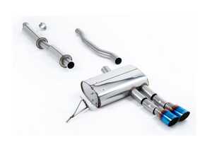 Cat-Back Exhaust System - Resonated Dual GT90 - Burnt Blue Titanium Tips    