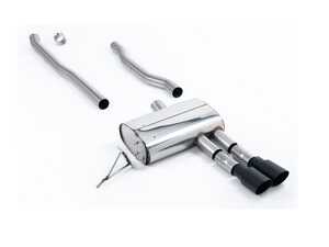 Cat-Back Exhaust System - NON Resonated Dual GT90 - Cerakote Black Tips