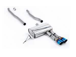 Cat-Back Exhaust System - NON Resonated Dual GT90 - Burnt Blue Titanium Tips   
