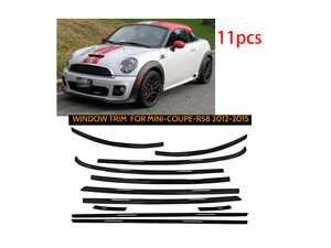 MINI Waistline| Beltline Piano Black Full Belt Line Kit Peel & Stick - R58 MINI Coupe 2012-2015