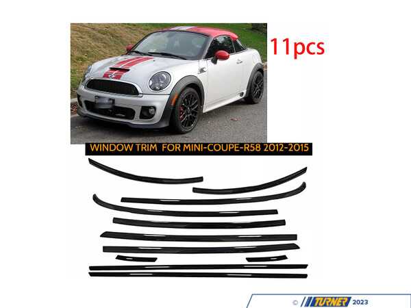 Bremmen Parts MINI Waistline| Beltline Piano Black Full Belt Line Kit Peel & Stick - R58 MINI Coupe 2012-2015 51132751359KT