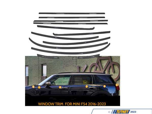 Bremmen Parts MINI Waistline| Beltline Piano Black Full Belt Line Kit Peel & Stick - F54 MINI CLubman 2016-2023 51137444535KT