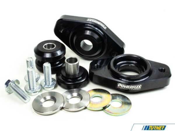Powerflex Black Series Powerflex Rear Lower Shock Mounting Bushings & Brackets - 95A Race Bushings - BMW E82/88 E9X PFR5-417BLK