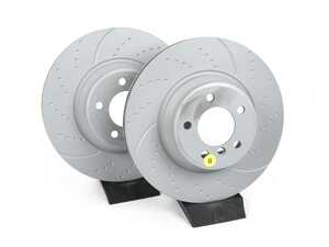 Front Cross Drilled & Slotted Brake Rotors - Pair
