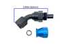 Precision Raceworks 45 Degree Fuel Line Fitting PTFE To Female Flare AN6 201-0231 View 2