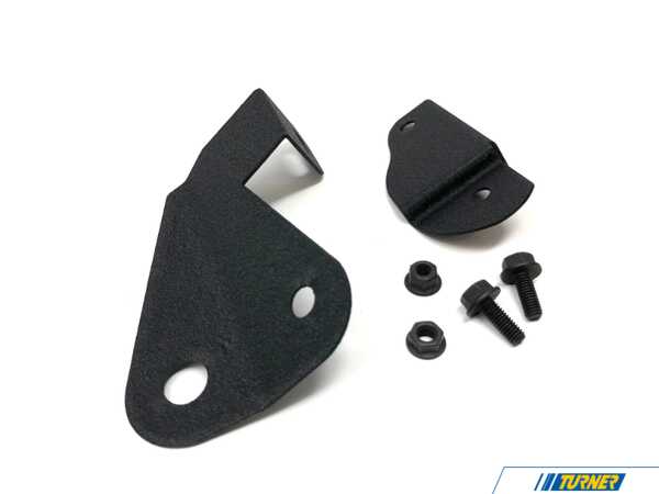 Precision Raceworks Precision Raceworks Driver Side Coolant Tank Brackets - Black Powder Coated - BMW E9x/E8x 335i 135i 1M 601-0055