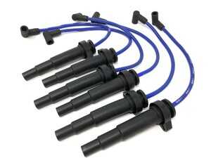 BMW N54 Replacement Spark Plug Wires - Blue - 6 Pack For 601-0021 (Long / Manifold Location)