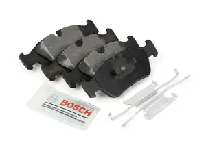 Bosch Blue Semi-Metallic Brake Pads With Hardware - Front - BMW E36 E46 Z3 Z4