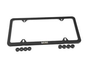 MINI Word Logo License Plate Frame Slim Line - Matte Black - Priced Each 