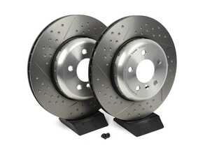 Rear Dimpled And Slotted Brake Rotors - Pair - (345x24)