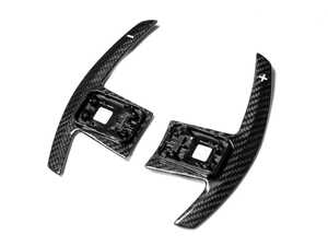 AutoTecknic Dry Carbon Battle Version Shift Paddles - White Indicators and Gloss Finish - A90 Supra