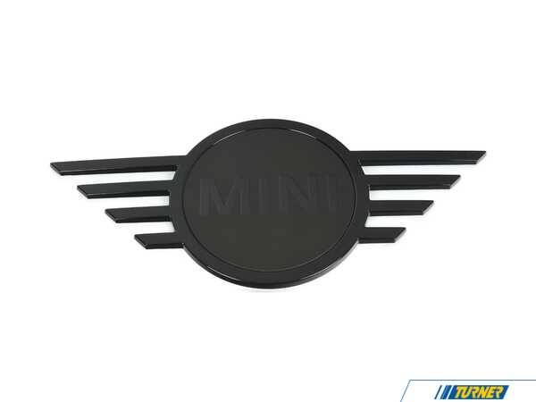 Genuine MINI Rear Trunk Emblem - Black  51145A33B15