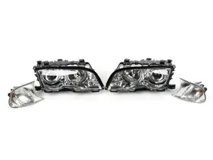 ANZO Projector Headlights W/ Halo - 3 Series E46 - Chrome